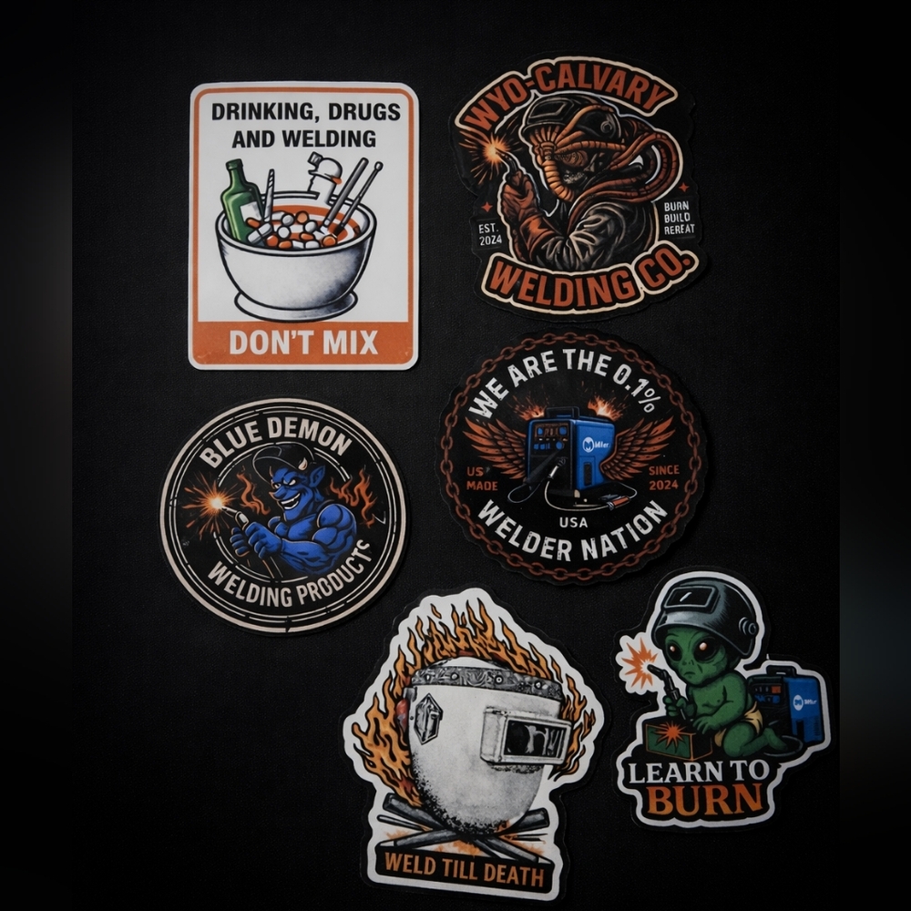 Welding Sticker Pack — Bold Multi-Color Set